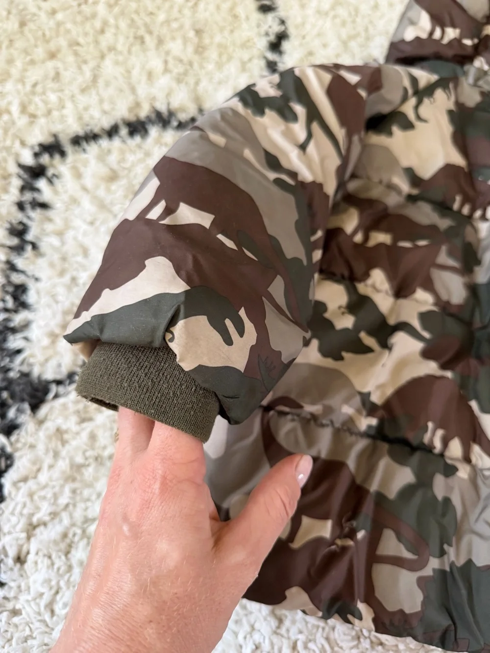 Zara Kids Camo Puffer Jacket in Brown & Green 3-4Y